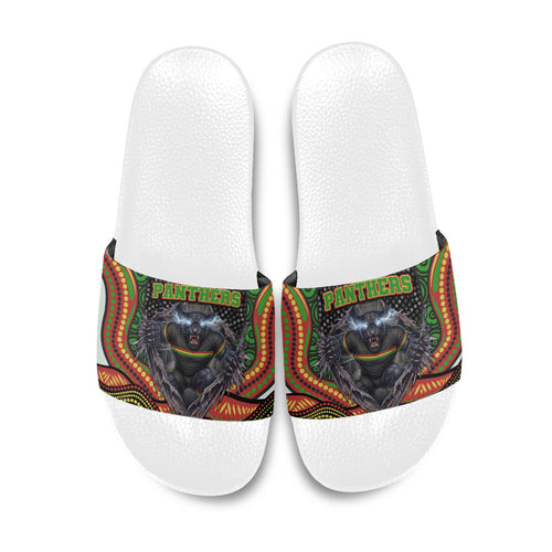 Penrith Panthers Slide Sandals The Scream of Lightning Eyes - Indigenous Dot Ripping Effect