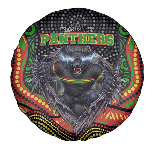 Penrith Panthers Spare Tire Cover The Scream of Lightning Eyes - Indigenous Dot Ripping Effect