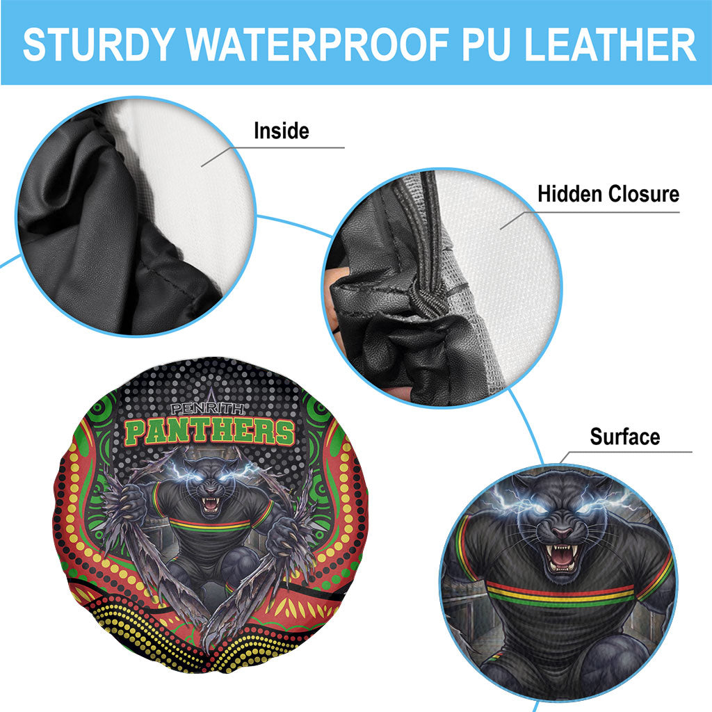 Penrith Panthers Spare Tire Cover The Scream of Lightning Eyes - Indigenous Dot Ripping Effect