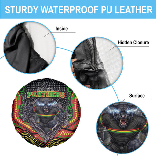 Penrith Panthers Spare Tire Cover The Scream of Lightning Eyes - Indigenous Dot Ripping Effect
