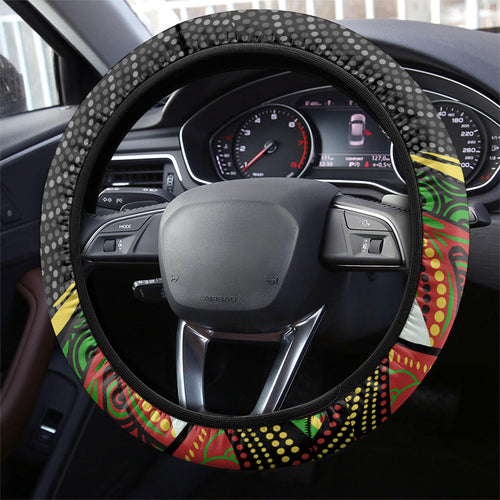 Penrith Panthers Steering Wheel Cover The Scream of Lightning Eyes - Indigenous Dot Ripping Effect