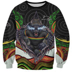 Penrith Panthers Sweatshirt The Scream of Lightning Eyes - Indigenous Dot Ripping Effect