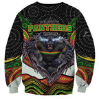 Penrith Panthers Sweatshirt The Scream of Lightning Eyes - Indigenous Dot Ripping Effect