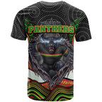 Penrith Panthers T Shirt The Scream of Lightning Eyes - Indigenous Dot Ripping Effect