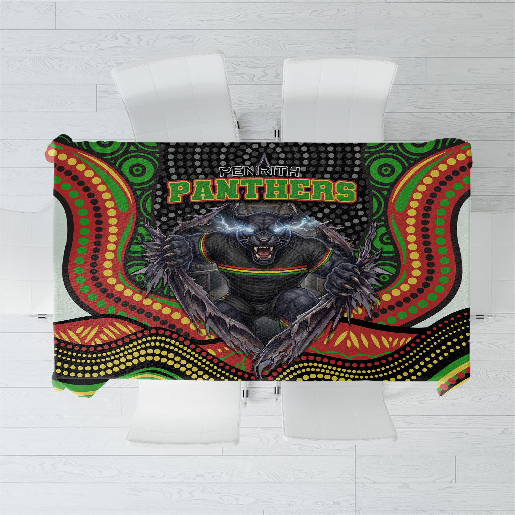 Penrith Panthers Tablecloth The Scream of Lightning Eyes - Indigenous Dot Ripping Effect