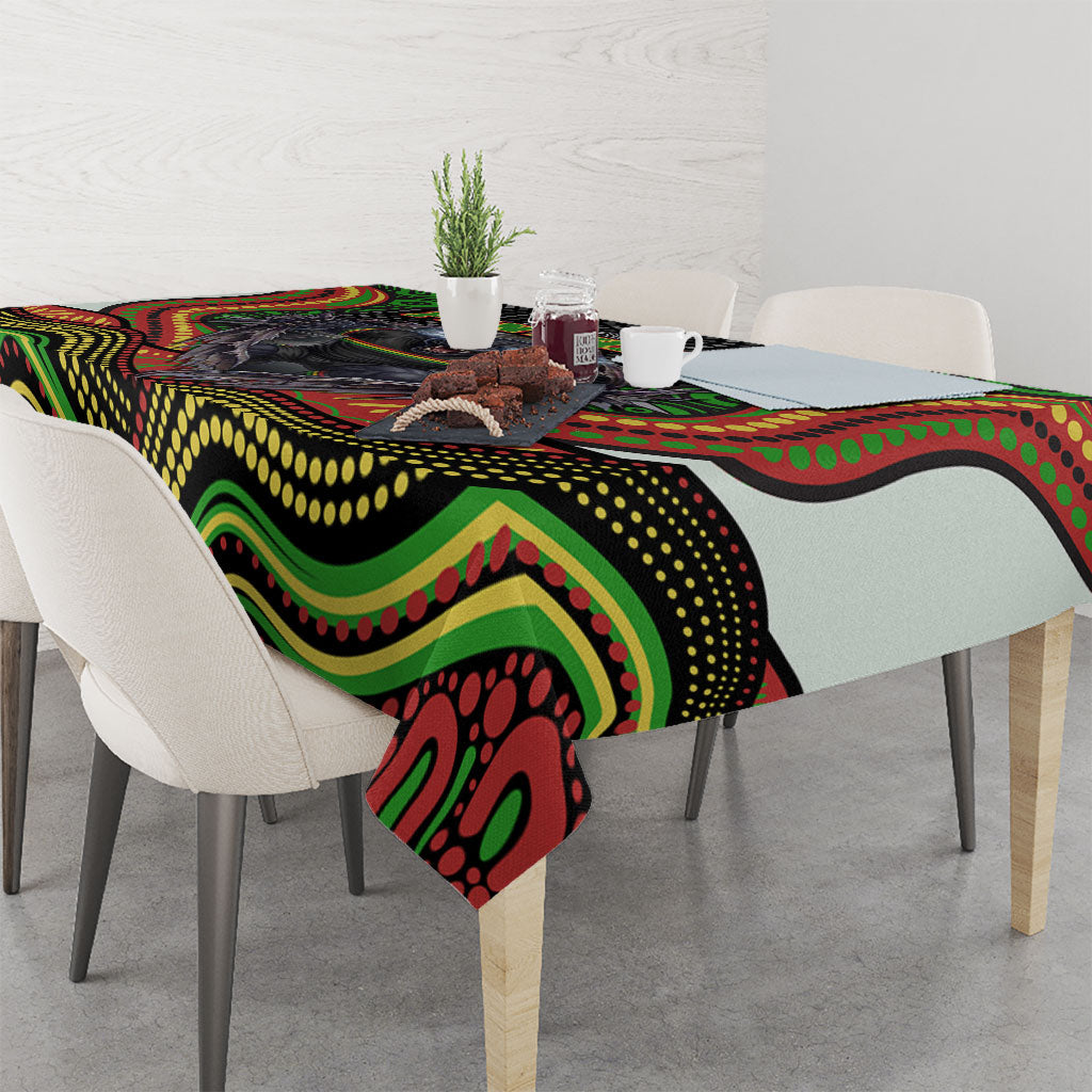 Penrith Panthers Tablecloth The Scream of Lightning Eyes - Indigenous Dot Ripping Effect