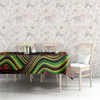 Penrith Panthers Tablecloth The Scream of Lightning Eyes - Indigenous Dot Ripping Effect