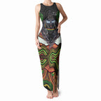 Penrith Panthers Tank Maxi Dress The Scream of Lightning Eyes - Indigenous Dot Ripping Effect