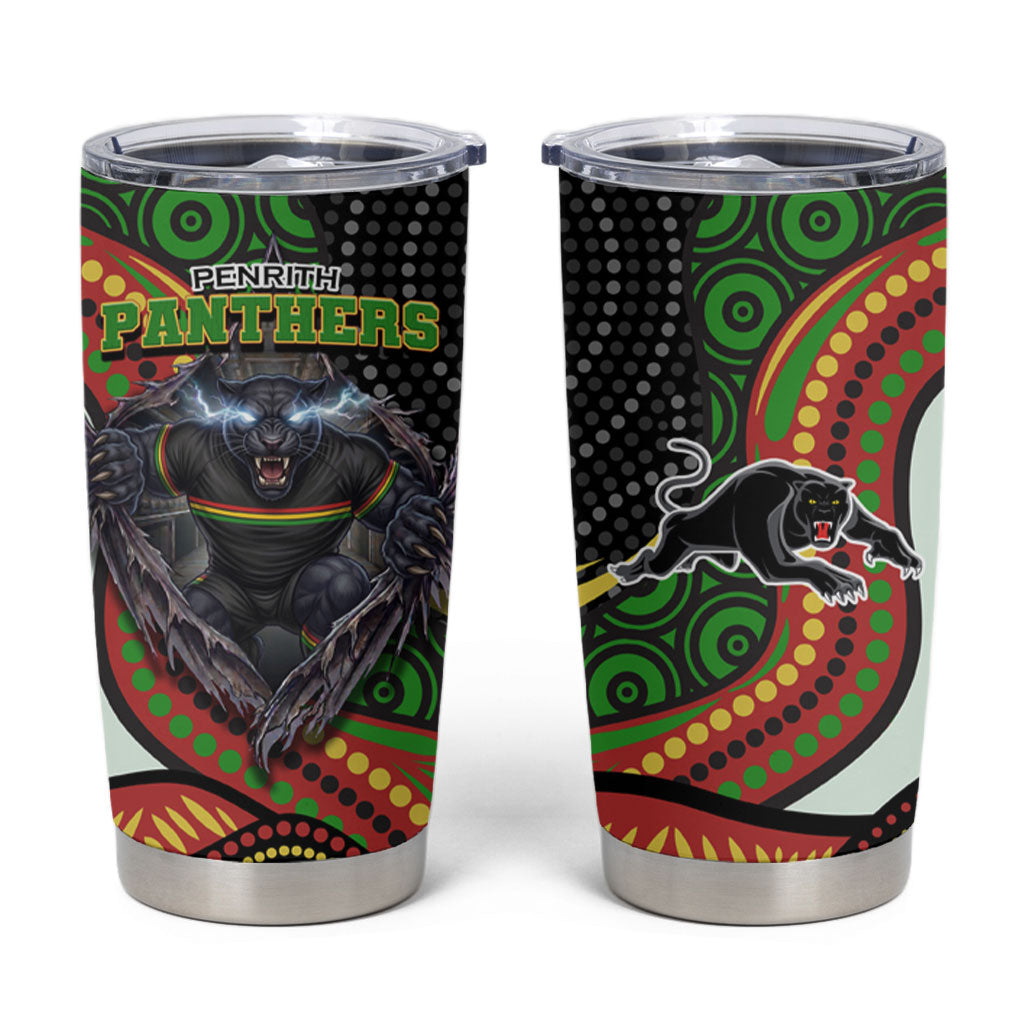 Penrith Panthers Tumbler Cup The Scream of Lightning Eyes - Indigenous Dot Ripping Effect