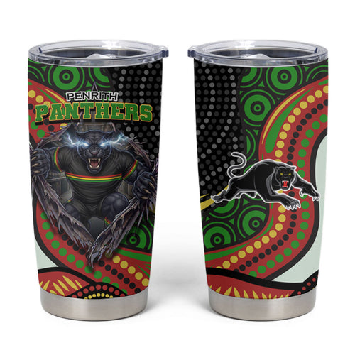 Penrith Panthers Tumbler Cup The Scream of Lightning Eyes - Indigenous Dot Ripping Effect