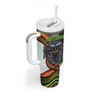 Penrith Panthers Tumbler With Handle The Scream of Lightning Eyes - Indigenous Dot Ripping Effect