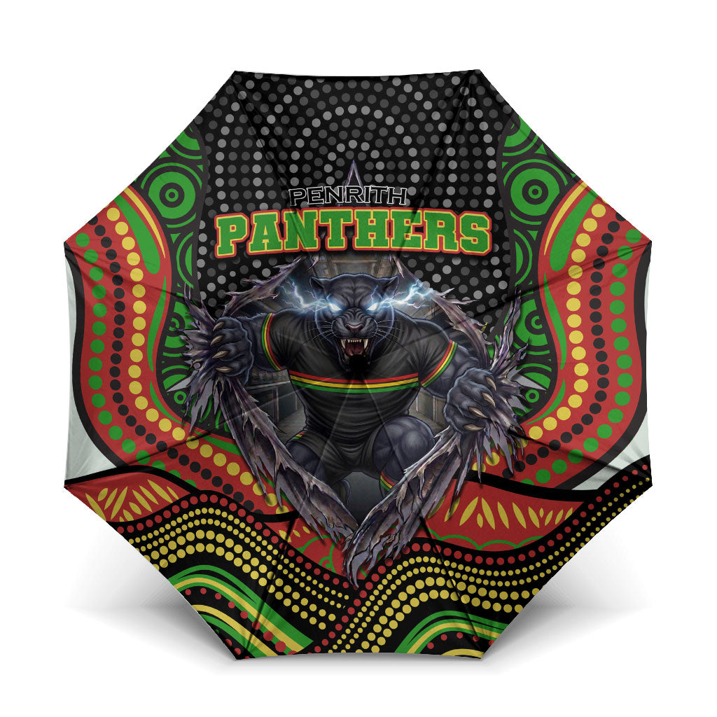 Penrith Panthers Umbrella The Scream of Lightning Eyes - Indigenous Dot Ripping Effect