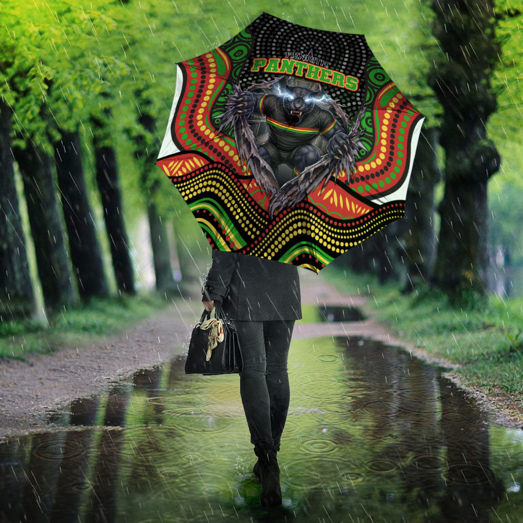 Penrith Panthers Umbrella The Scream of Lightning Eyes - Indigenous Dot Ripping Effect