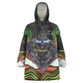 Penrith Panthers Wearable Blanket Hoodie The Scream of Lightning Eyes - Indigenous Dot Ripping Effect