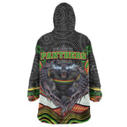 Penrith Panthers Wearable Blanket Hoodie The Scream of Lightning Eyes - Indigenous Dot Ripping Effect