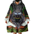 Penrith Panthers Wearable Blanket Hoodie The Scream of Lightning Eyes - Indigenous Dot Ripping Effect