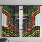 Penrith Panthers Window Curtain The Scream of Lightning Eyes - Indigenous Dot Ripping Effect
