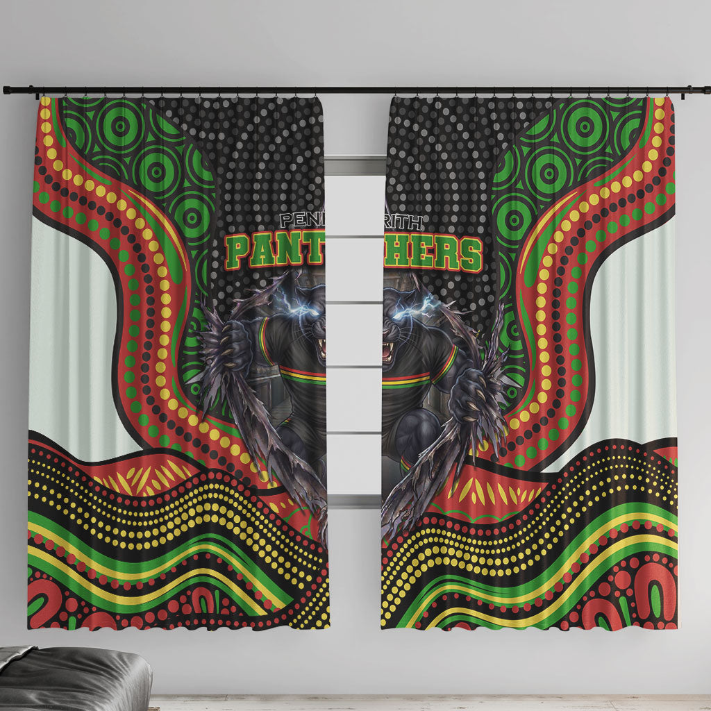 Penrith Panthers Window Curtain The Scream of Lightning Eyes - Indigenous Dot Ripping Effect