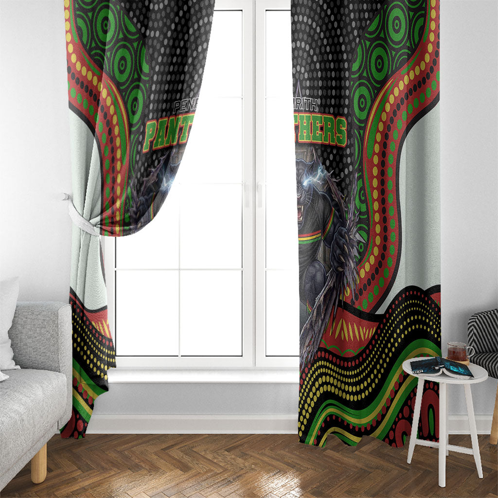 Penrith Panthers Window Curtain The Scream of Lightning Eyes - Indigenous Dot Ripping Effect