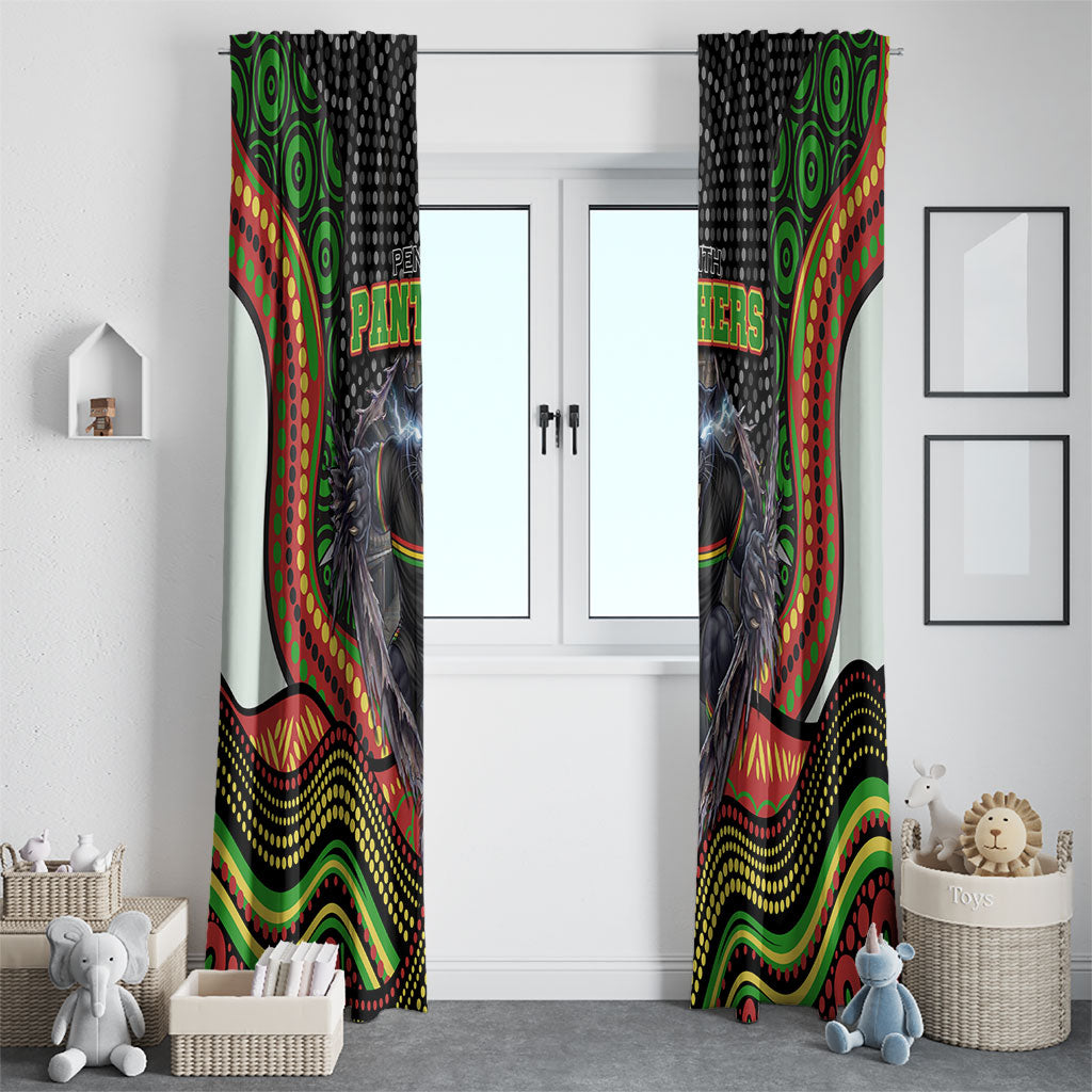 Penrith Panthers Window Curtain The Scream of Lightning Eyes - Indigenous Dot Ripping Effect