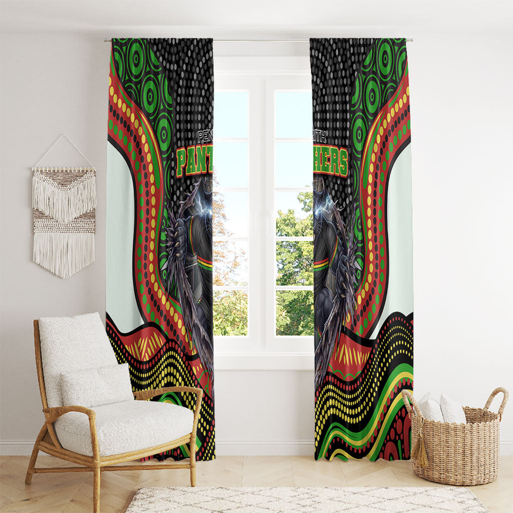 Penrith Panthers Window Curtain The Scream of Lightning Eyes - Indigenous Dot Ripping Effect