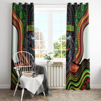 Penrith Panthers Window Curtain The Scream of Lightning Eyes - Indigenous Dot Ripping Effect