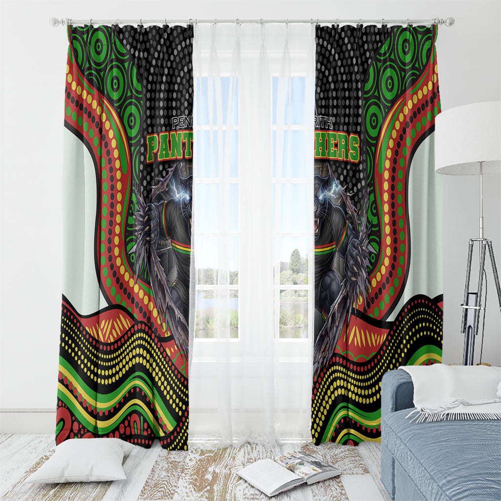 Penrith Panthers Window Curtain The Scream of Lightning Eyes - Indigenous Dot Ripping Effect