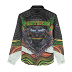 Penrith Panthers Women Casual Shirt The Scream of Lightning Eyes - Indigenous Dot Ripping Effect