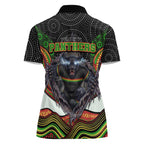 Penrith Panthers Women Polo Shirt The Scream of Lightning Eyes - Indigenous Dot Ripping Effect