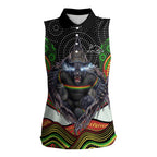 Penrith Panthers Women Sleeveless Polo Shirt The Scream of Lightning Eyes - Indigenous Dot Ripping Effect