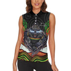 Penrith Panthers Women Sleeveless Polo Shirt The Scream of Lightning Eyes - Indigenous Dot Ripping Effect