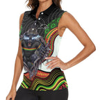 Penrith Panthers Women Sleeveless Polo Shirt The Scream of Lightning Eyes - Indigenous Dot Ripping Effect