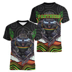 Penrith Panthers Women V-Neck T-Shirt The Scream of Lightning Eyes - Indigenous Dot Ripping Effect