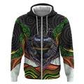 Penrith Panthers Zip Hoodie The Scream of Lightning Eyes - Indigenous Dot Ripping Effect