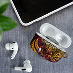 Personalised Brisbane Broncos AirPods Case Polynesian Tribal Art Style With Hammerhead Mascot