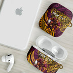 Personalised Brisbane Broncos AirPods Case Polynesian Tribal Art Style With Hammerhead Mascot