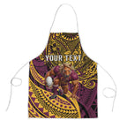 Personalised Brisbane Broncos Apron Polynesian Tribal Art Style With Hammerhead Mascot