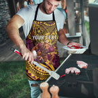 Personalised Brisbane Broncos Apron Polynesian Tribal Art Style With Hammerhead Mascot
