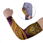 Personalised Brisbane Broncos Arm Sleeves Polynesian Tribal Art Style With Hammerhead Mascot