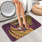Personalised Brisbane Broncos Bathroom Set Polynesian Tribal Art Style With Hammerhead Mascot