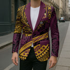 Personalised Brisbane Broncos Blazer Polynesian Tribal Art Style With Hammerhead Mascot