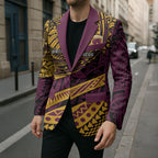 Personalised Brisbane Broncos Blazer Polynesian Tribal Art Style With Hammerhead Mascot