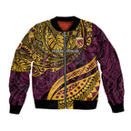 Personalised Brisbane Broncos Bomber Jacket Polynesian Tribal Art Style With Hammerhead Mascot