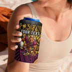 Personalised Brisbane Broncos 4 in 1 Can Cooler Tumbler Polynesian Tribal Art Style With Hammerhead Mascot