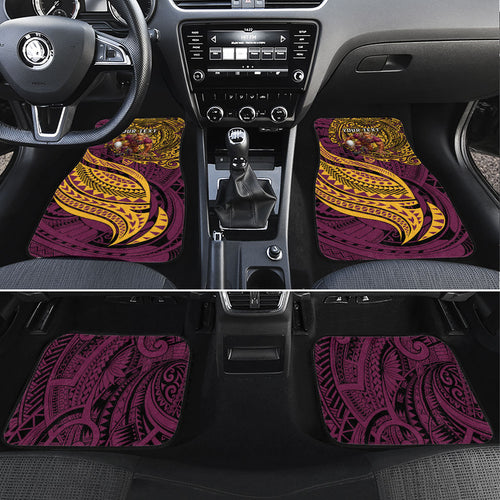 Personalised Brisbane Broncos Car Mats Polynesian Tribal Art Style With Hammerhead Mascot