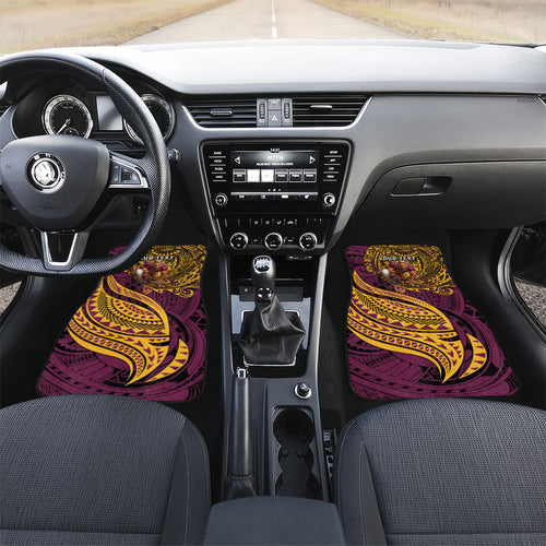 Personalised Brisbane Broncos Car Mats Polynesian Tribal Art Style With Hammerhead Mascot