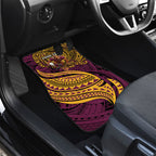 Personalised Brisbane Broncos Car Mats Polynesian Tribal Art Style With Hammerhead Mascot