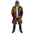 Personalised Brisbane Broncos Cloak Polynesian Tribal Art Style With Hammerhead Mascot