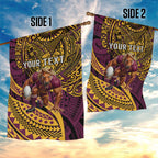 Personalised Brisbane Broncos Garden Flag Polynesian Tribal Art Style With Hammerhead Mascot