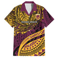 Personalised Brisbane Broncos Hawaiian Shirt Polynesian Tribal Art Style With Hammerhead Mascot